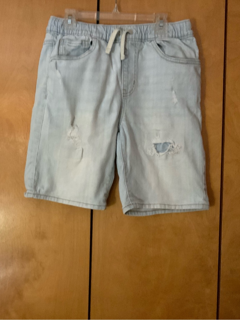 Old Navy Light Blue Distressed Kids Denim Shorts